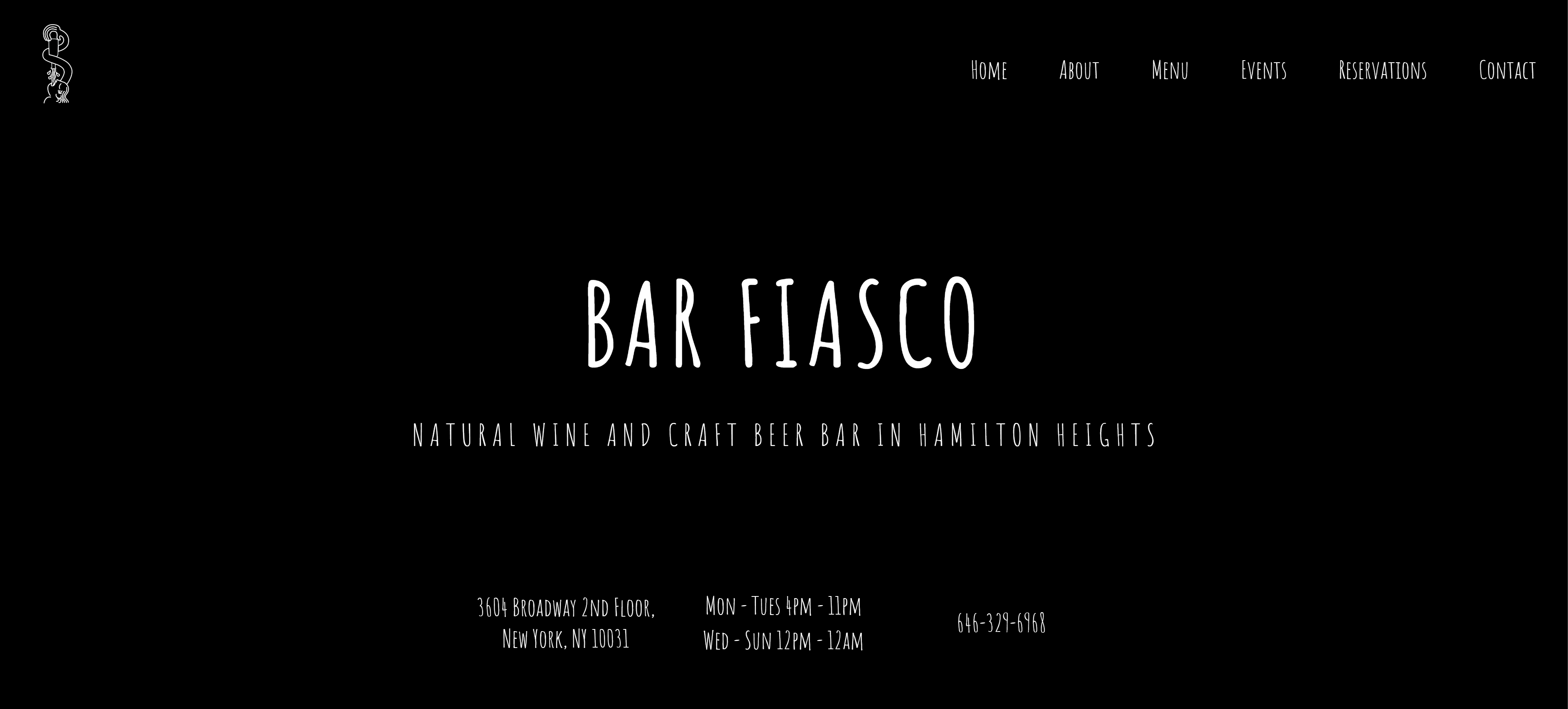 Bar Fiasco Website Screenshot