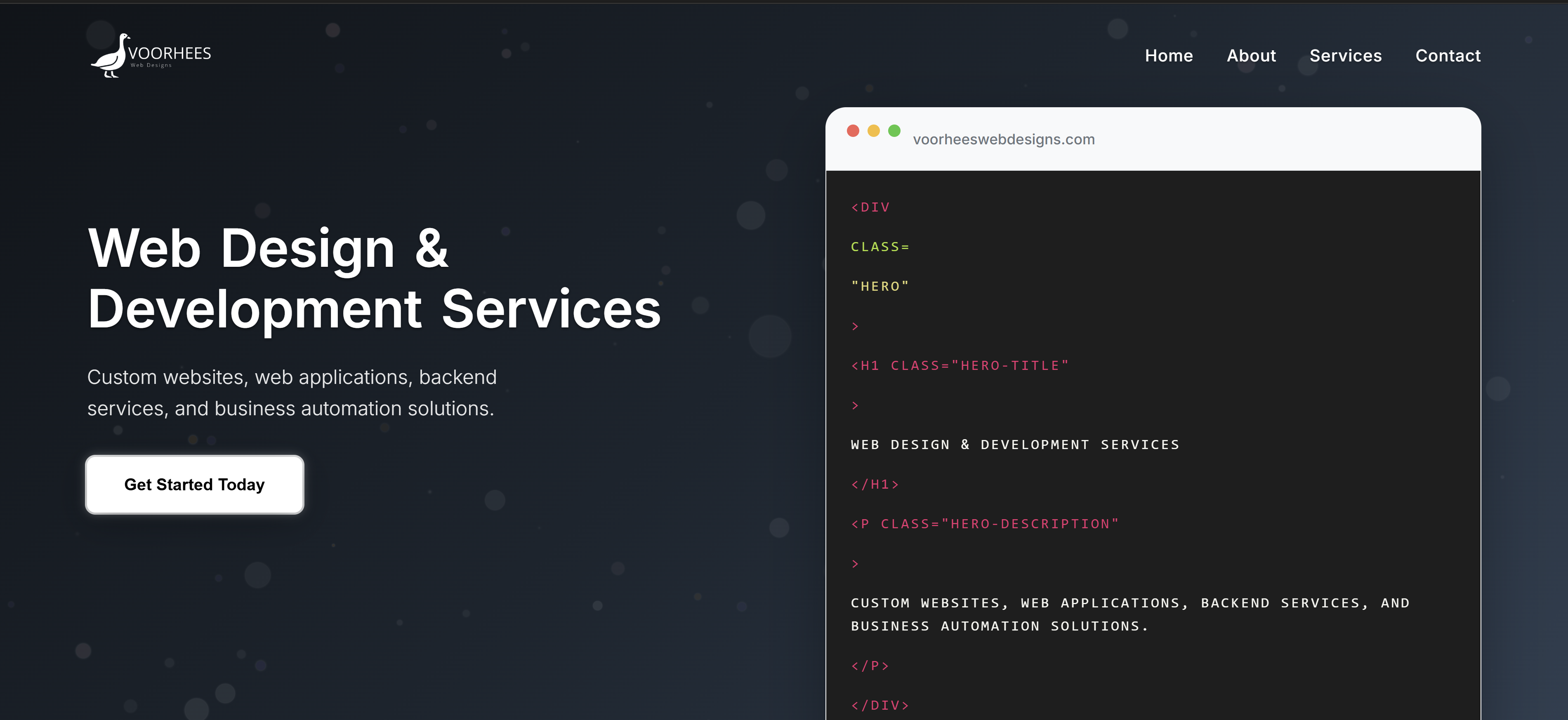 Voorhees Web Designs Website Screenshot